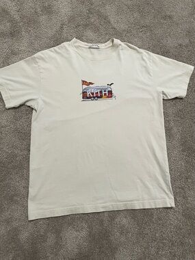 Kith Campfire Canyon Tee in Cream with Multicolor Chest Graphic